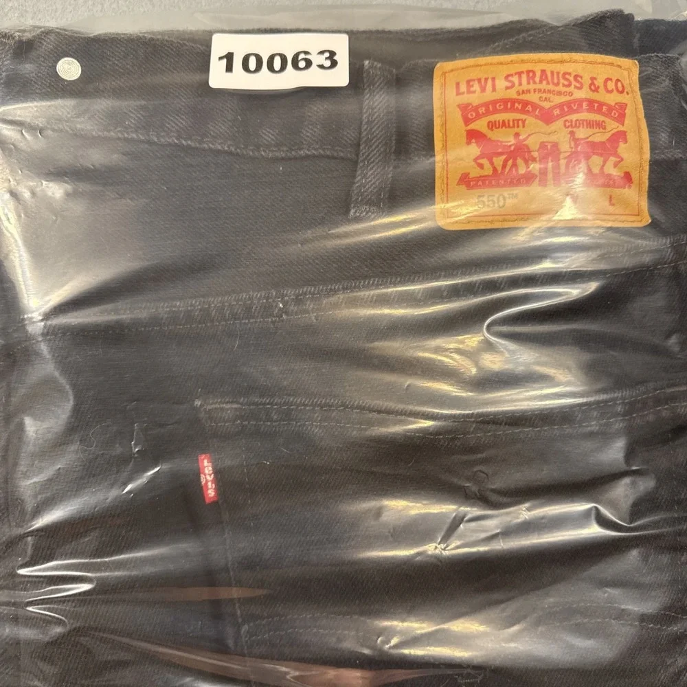 Levi Strauss 550 Relaxed Fit Black Denim Jeans Mens 46 X 32 SUSPENDER logger